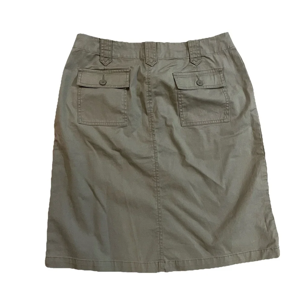 NWT Talbots Petites Size 10 Women's Short A Line Skirt‎ Green Khaki Gorpcore